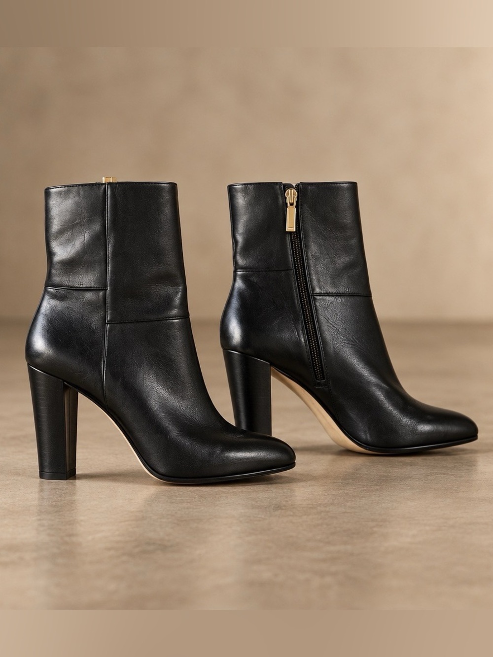 Banana Republic Black Leather High-Heel Ankle Boots - 8